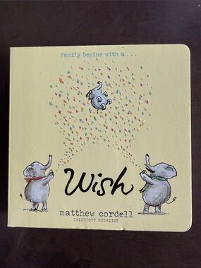 Disney Yellow 'Wish' Board Book with Elephant Illustrations